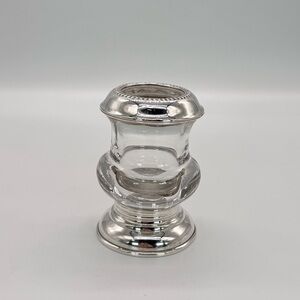 Frank M. Whiting 1920s Sterling Silver & Glass Cigarette / Toothpick Holder